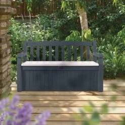Coffre - Banc De Jardin Résine Bogota 265L Gris Anthracite