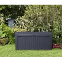 Coffre De Jardin Résine Rio 416L Gris Anthracite